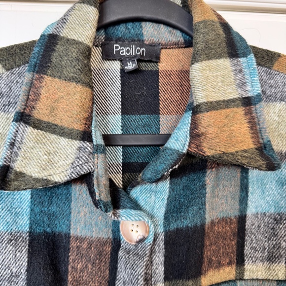 Papillon Plaid Shirt Jacket-Sz Medium (Barely Used) - Picture 3 of 3